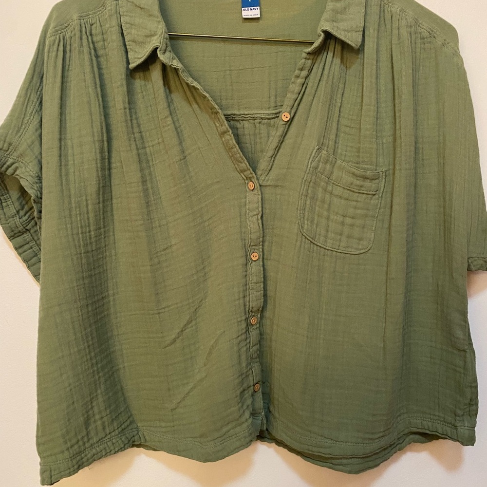 Old Navy Olive Button-Down Shirt